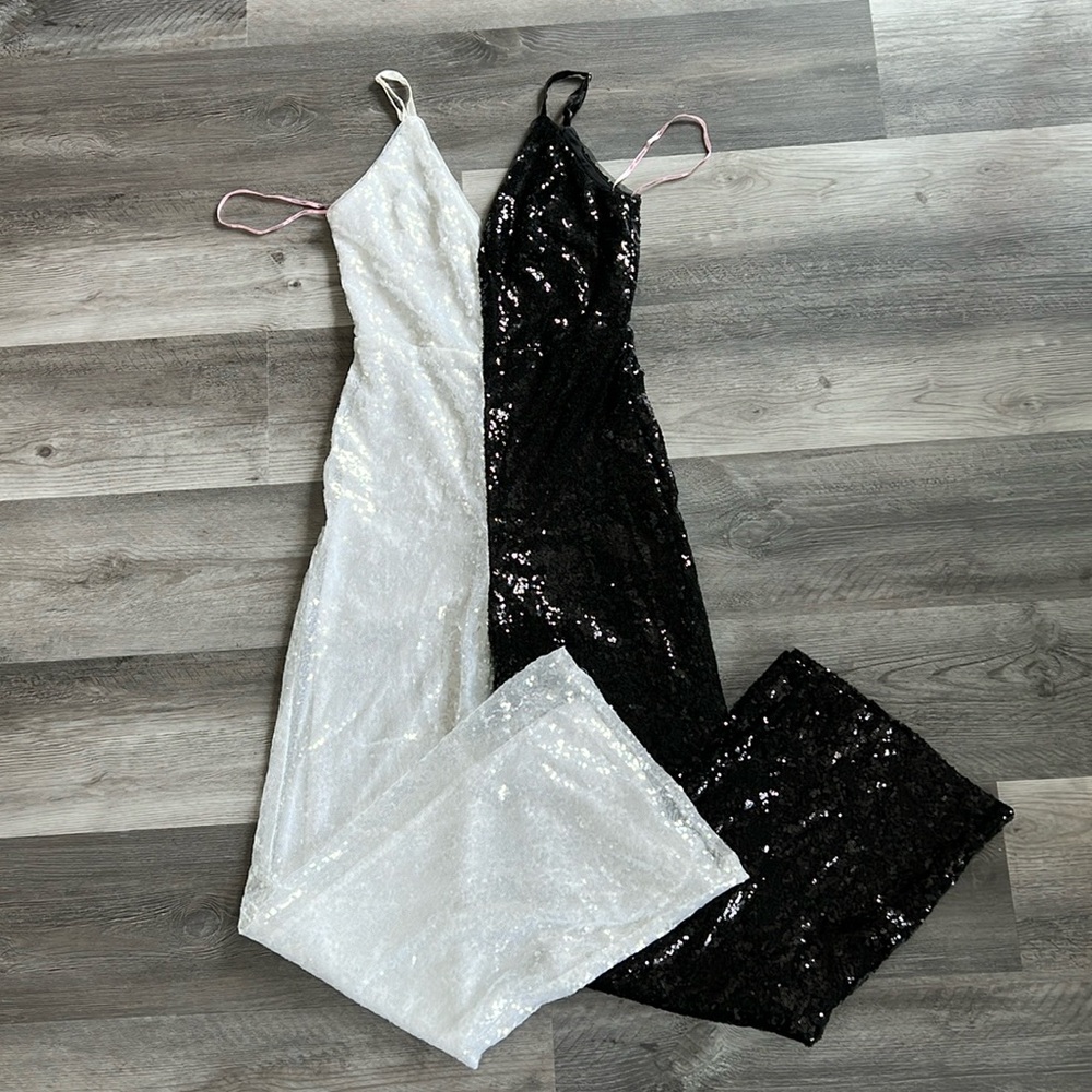 Sequin Black&White Jumpsuit